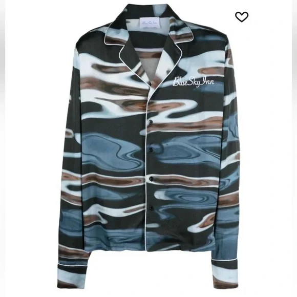 BLUE SKY INNabstract-print long-sleeved shirt
